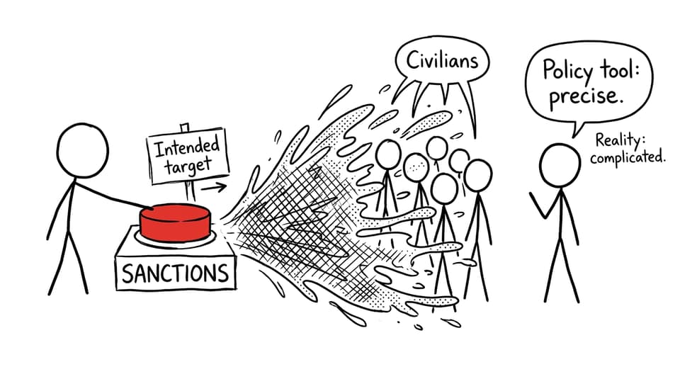 Sanctions button and unintended spillover comic