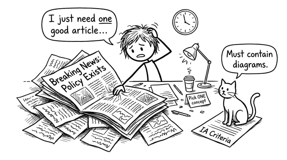 Choosing an IA article, but the cat is the examiner