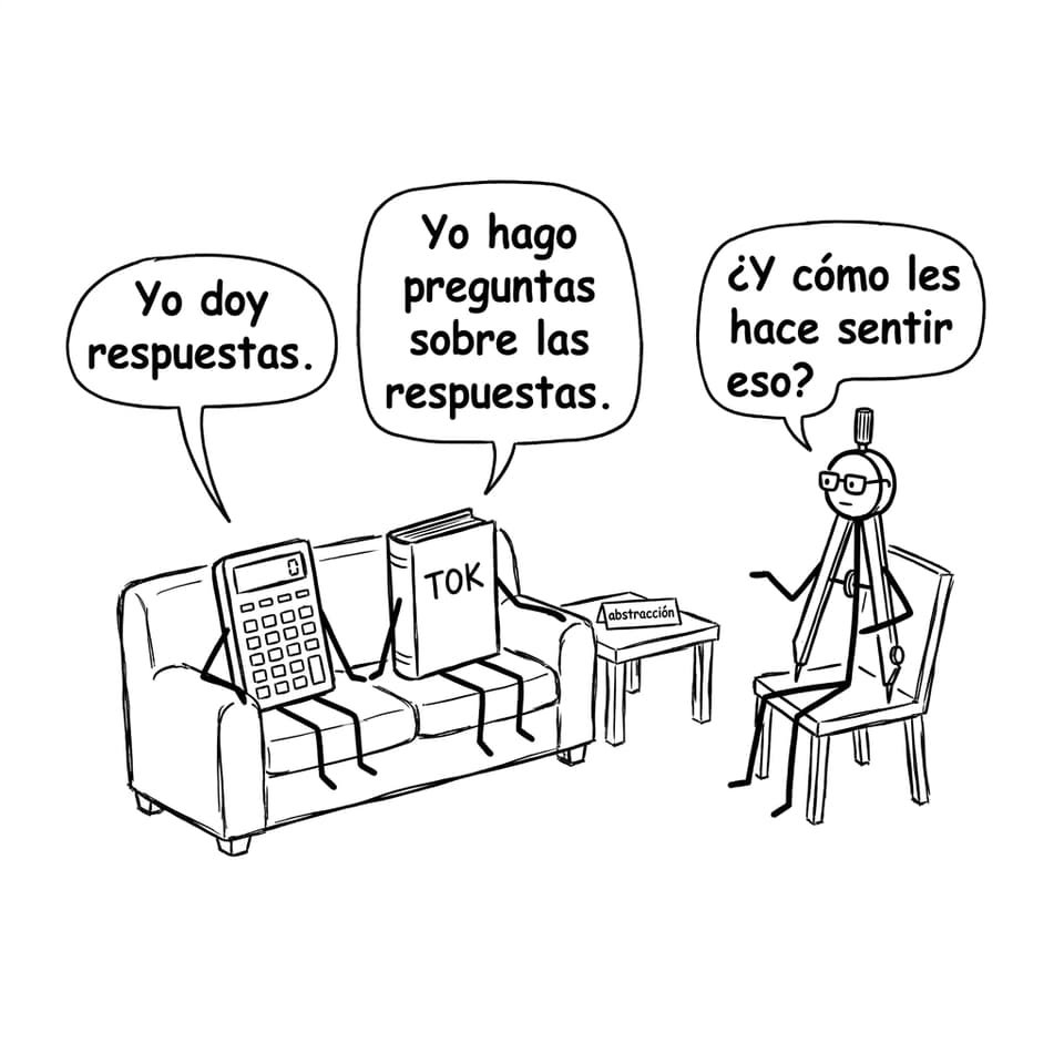 Comic terapia entre calculadora y TOK