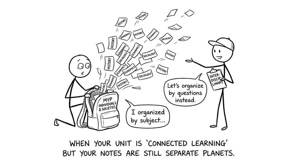 When your unit is connected learning but your notes are still separate planets