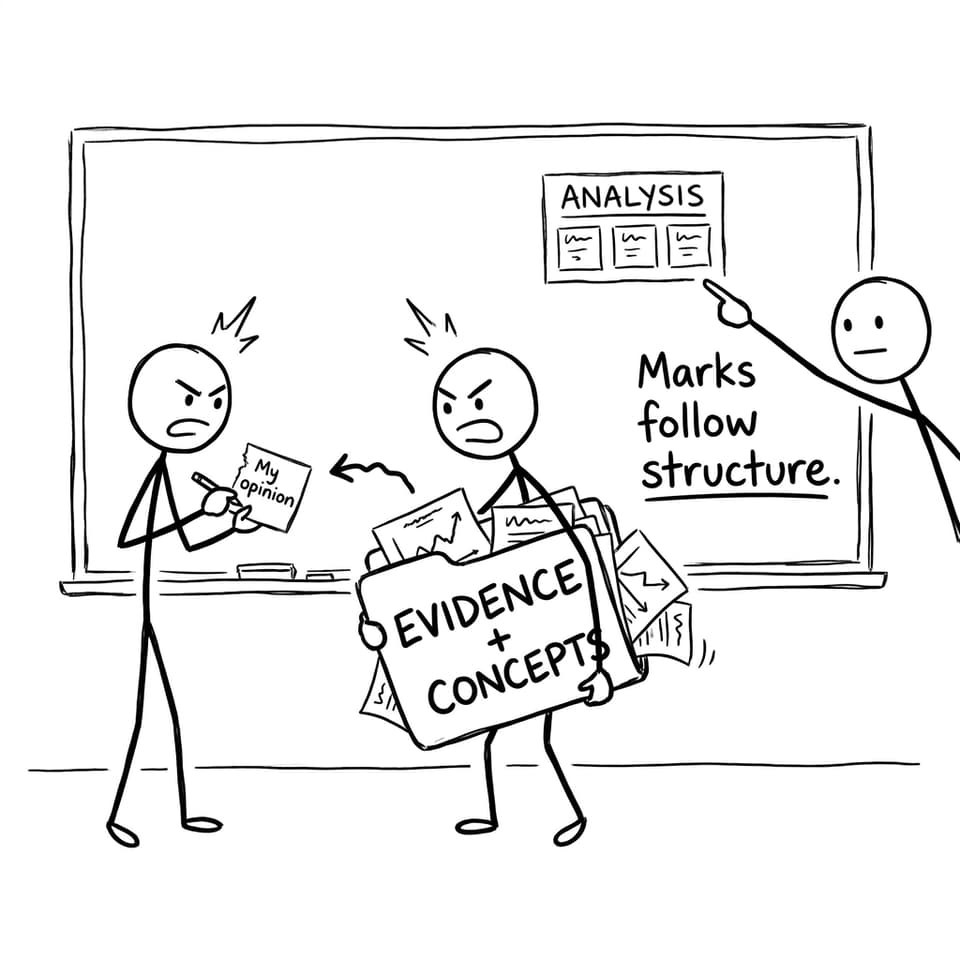 Opinion vs evidence folder comic in XKCD style