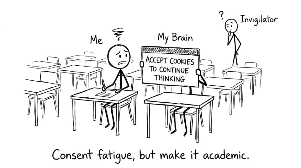 Consent fatigue in an exam hall
