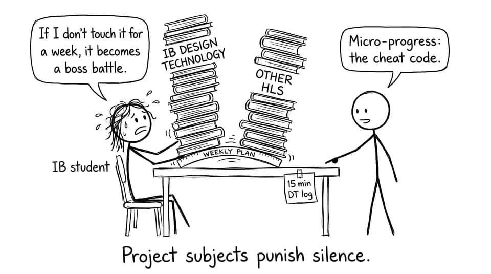 IB student balancing DT and HL stacks