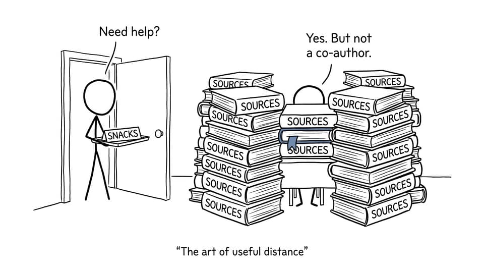 A parent offers support without becoming a co-author