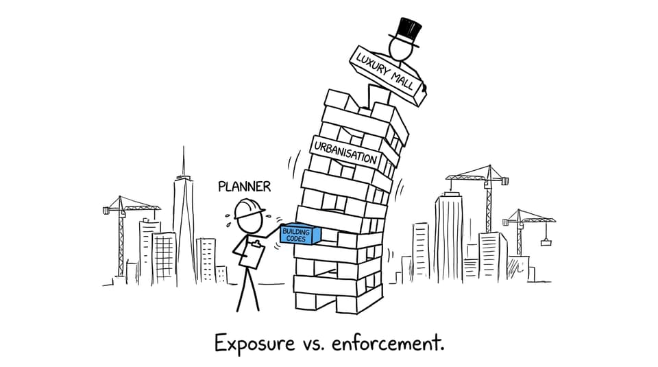Urbanisation Jenga tower