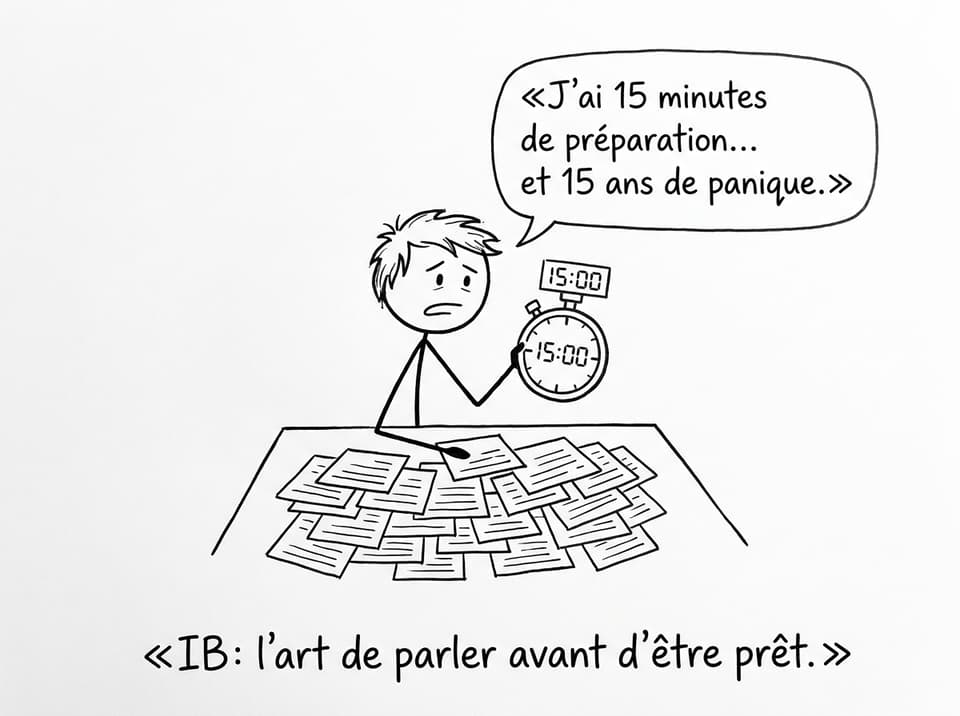 Vignette humoristique sur la préparation à l’oral de Langue B IB