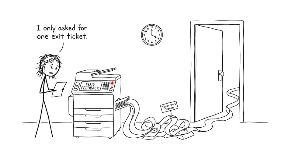 An IB teacher discovers that one exit ticket has become an endless feedback task