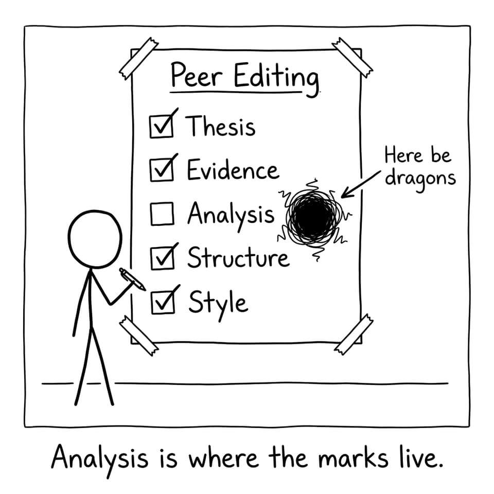 Analysis is where the marks live.