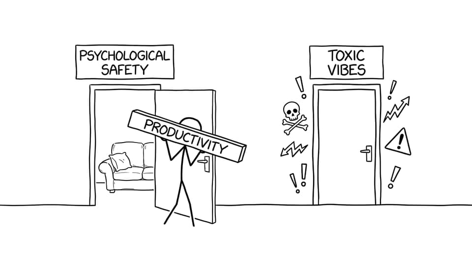 Two doors: “Psychological Safety” vs “Toxic Vibes”