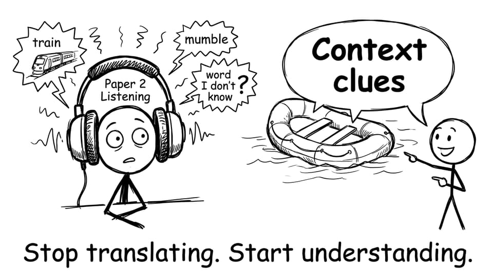 Listening practice with “context clues” as a life raft