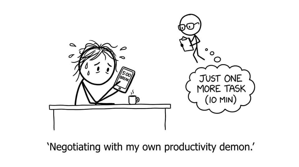 A timer negotiates with the productivity demon
