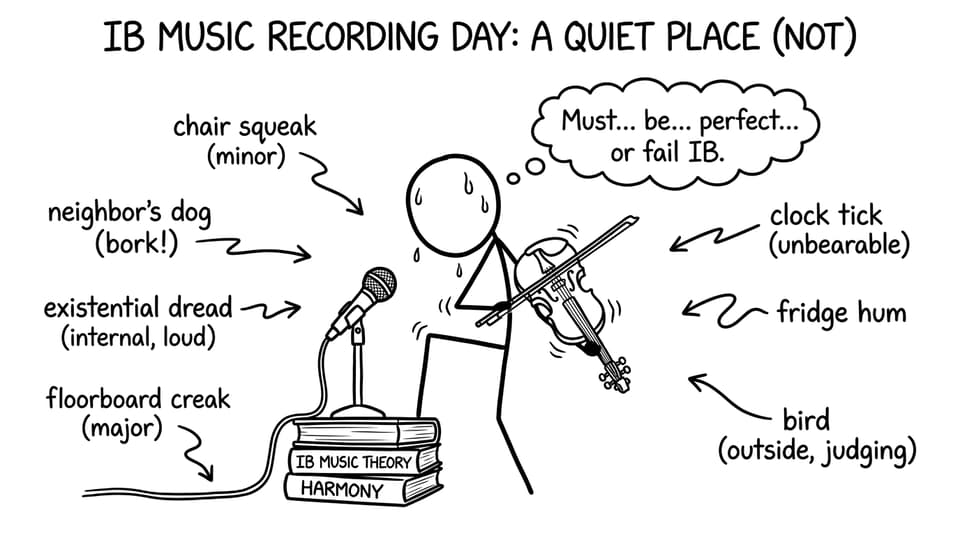Recording day chaos in IB Music