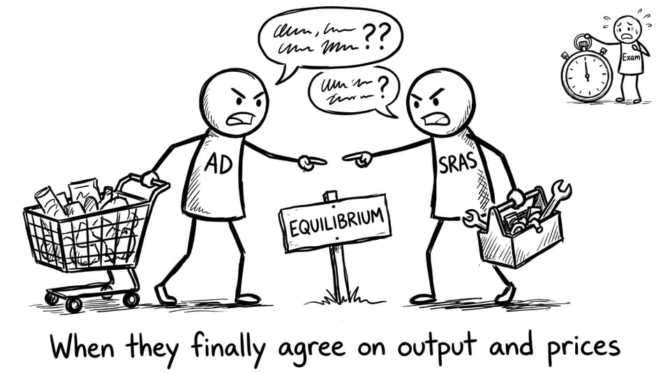 AD and SRAS negotiating with the exam watching