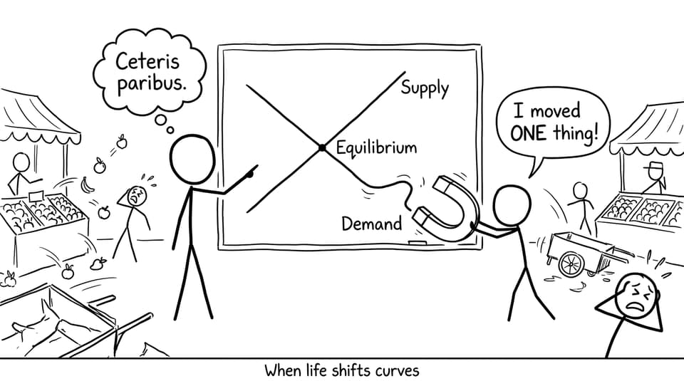 Supply and demand curve shifting comic