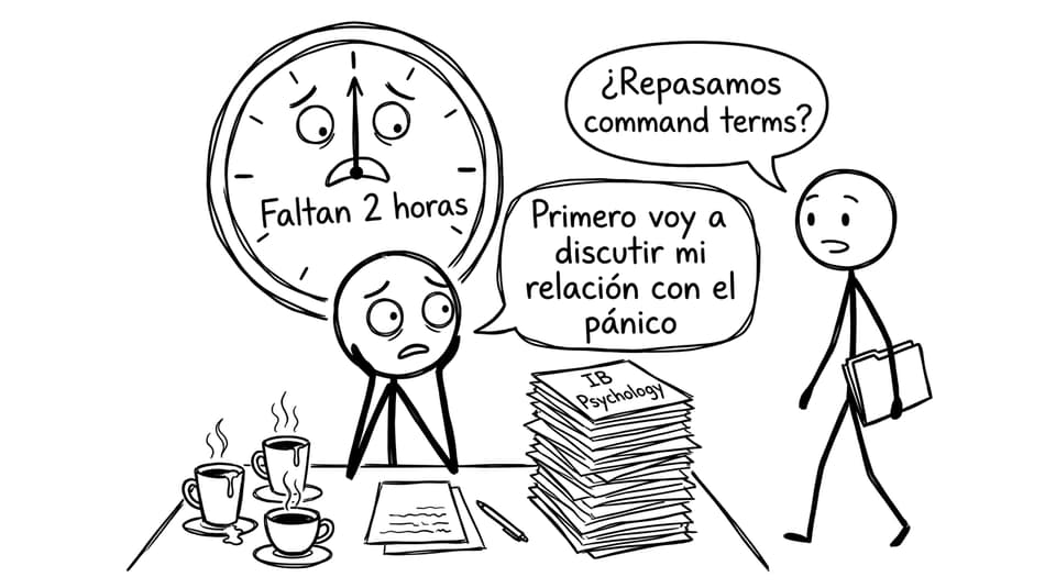 Estudiante y pánico antes del Paper 1