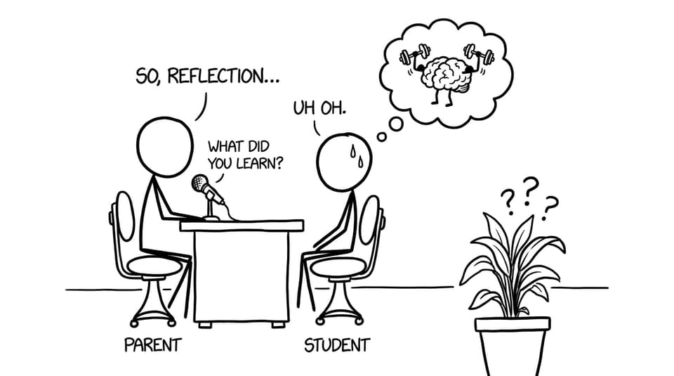 Talk-show reflection interview with a houseplant audience