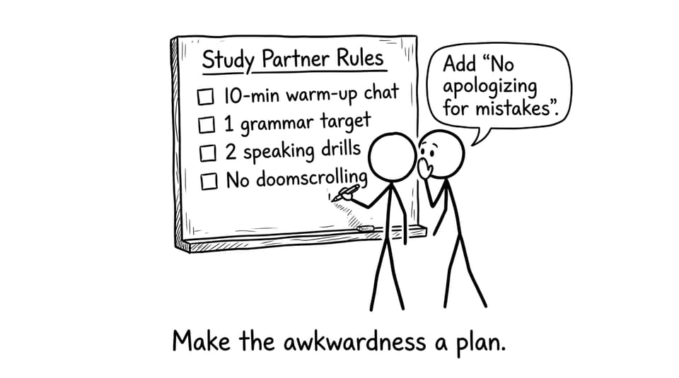 Checklist comic about study partner rules