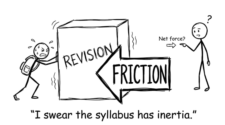 Student vs friction wall comic
