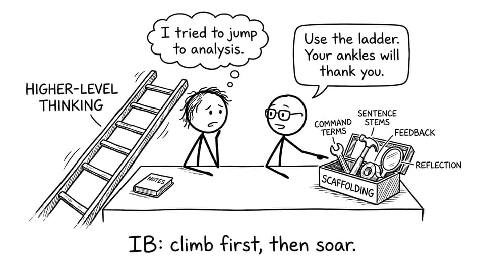 IB scaffolding ladder comic