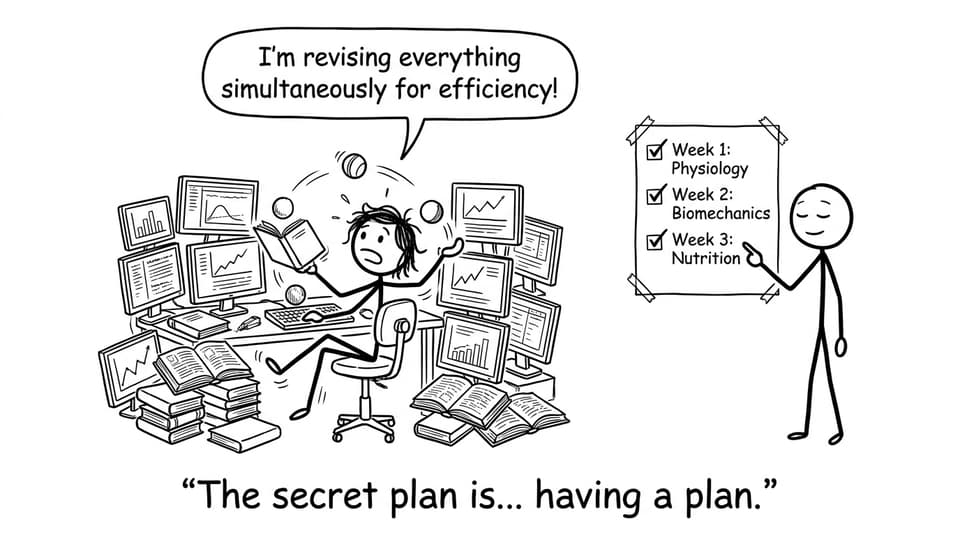 Juggling 12 topics vs using a weekly plan