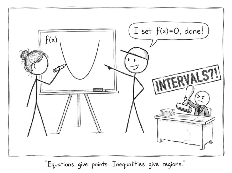 Comic: equations vs inequalities