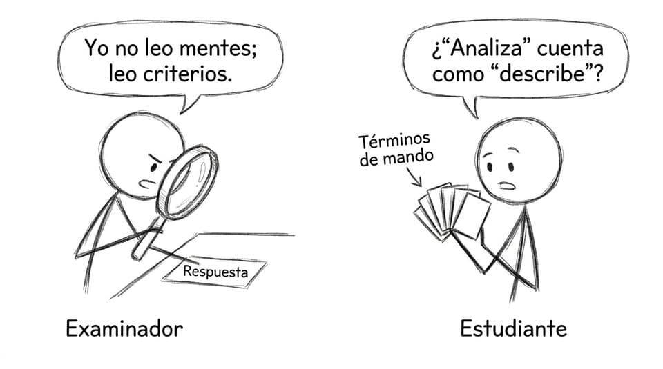 Chiste sobre criterios y términos de mando en IB