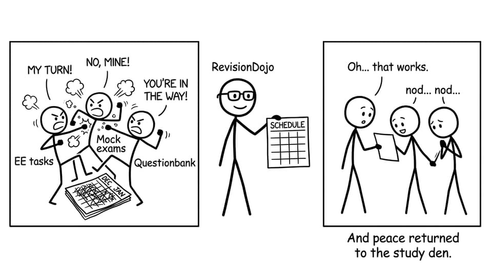 Calendar argument joke: EE vs exams schedule peace