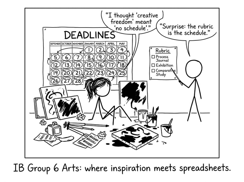 IB Group 6 Arts inspiration meets deadlines
