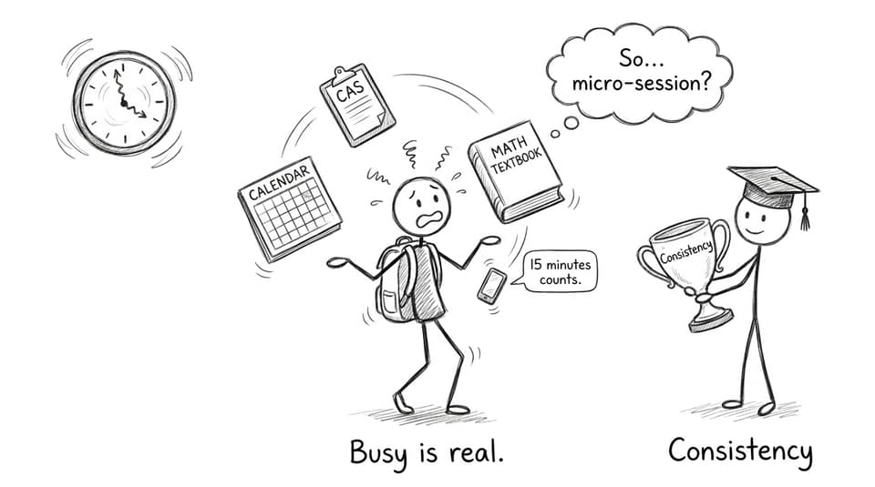 Busy student micro-session comic