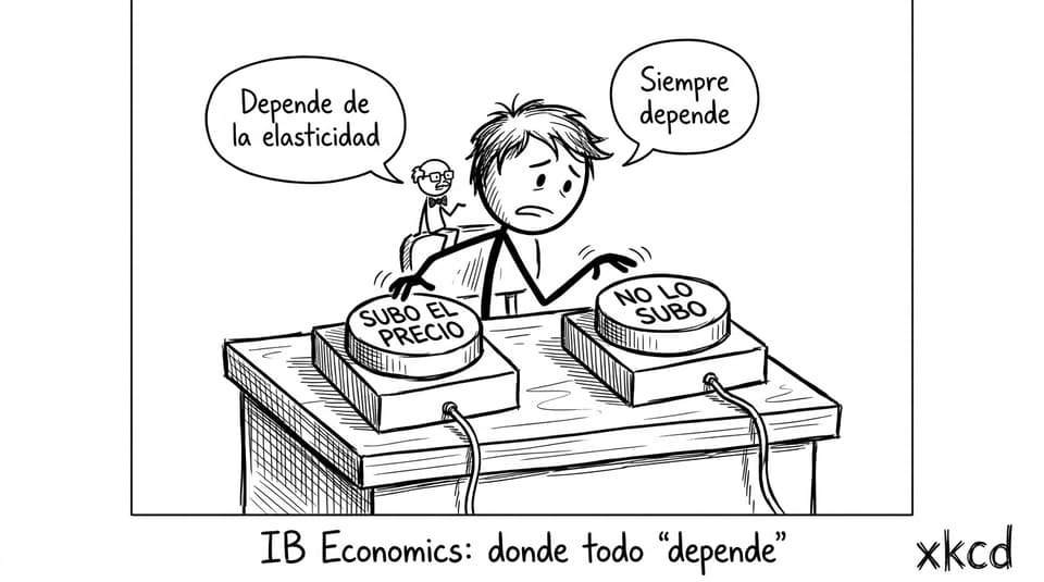 Un estudiante de IB dudando si subir el precio
