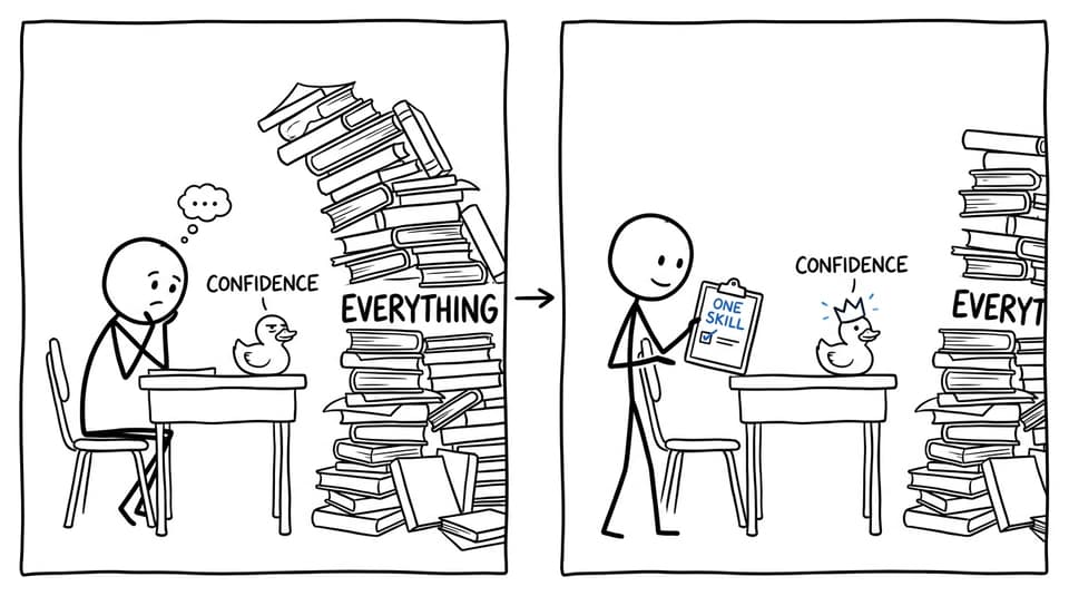A student builds confidence by focusing on one skill instead of everything