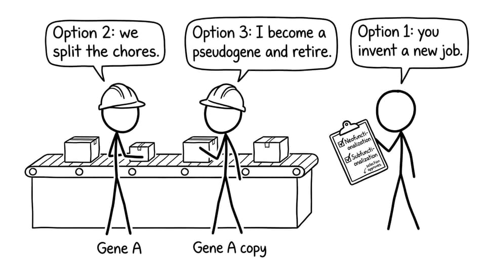 Gene fates comic relief