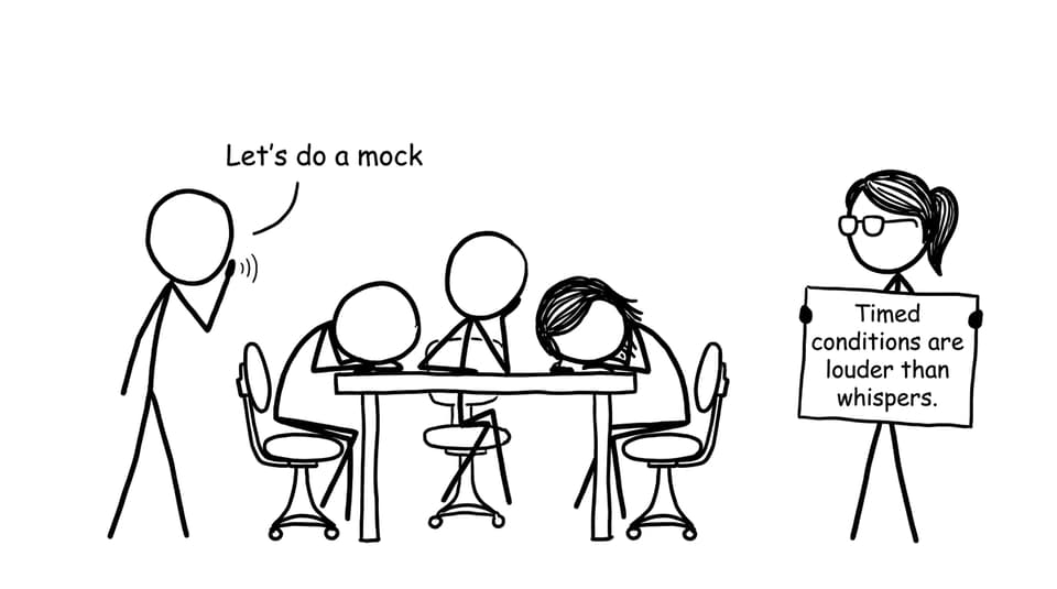 Study group avoiding a timed mock