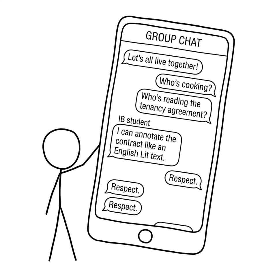 Group chat tenancy agreement joke