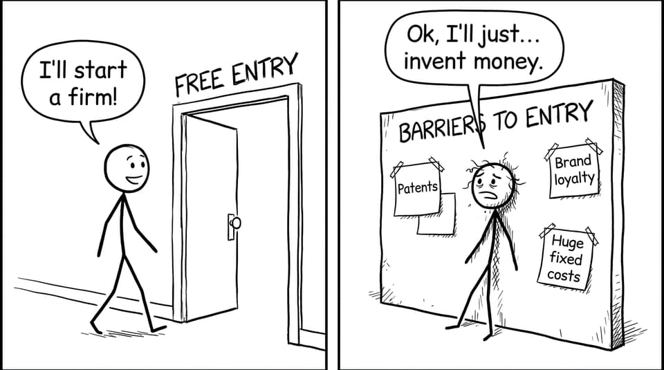 Barriers-to-entry comic relief