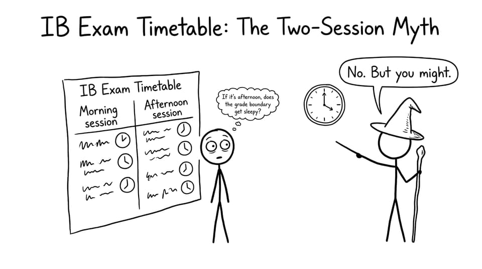 IB exam timetable joke comic