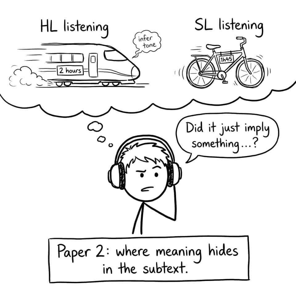 Paper 2 listening feels faster at HL