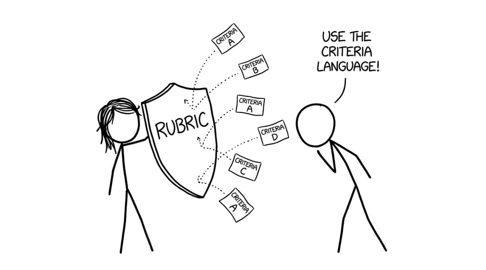 Rubric as a shield against flying criteria papers