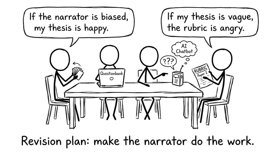 Study group making narrator do the work
