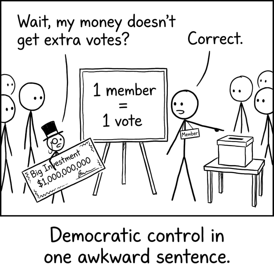 Co-op voting joke