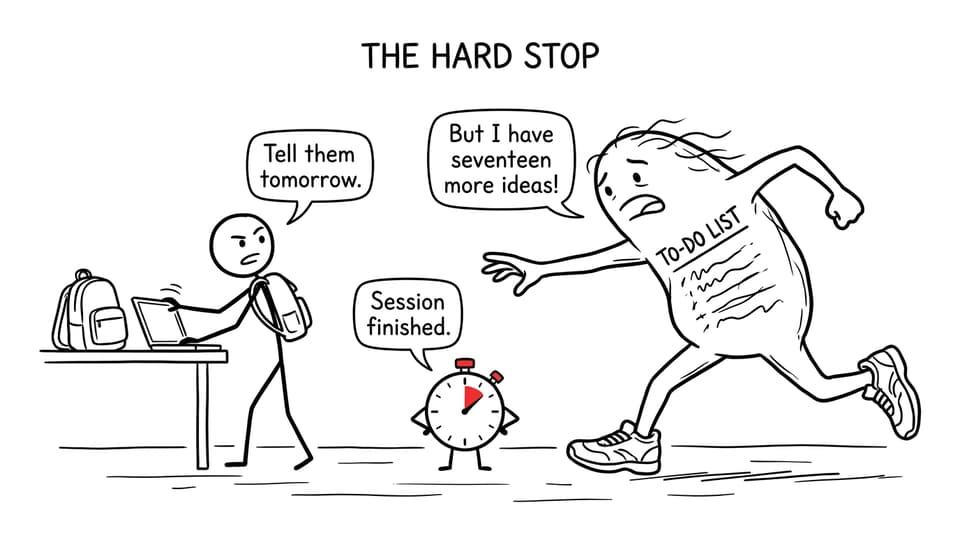A kitchen timer defending an IB student's hard stopping time from an enormous to-do list