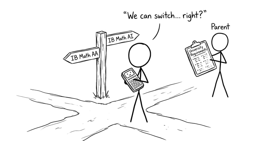 Student at the IB Math crossroads