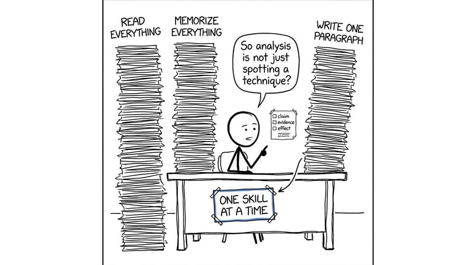 An MYP student chooses one analytical skill instead of trying to memorize everything