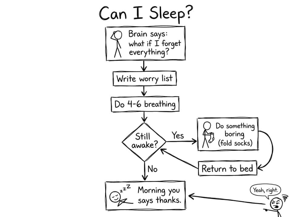 Silly flowchart: can I sleep?