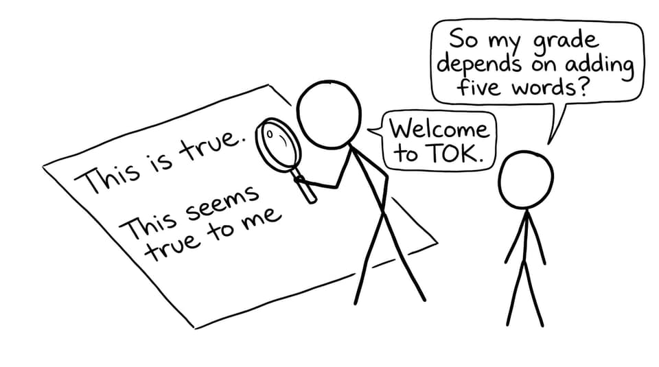 TOK wording joke about "seems true to me"