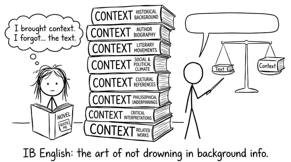 IB English: balancing text and context comic
