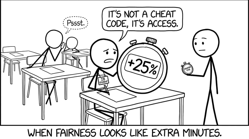 Comic about extra time and fairness