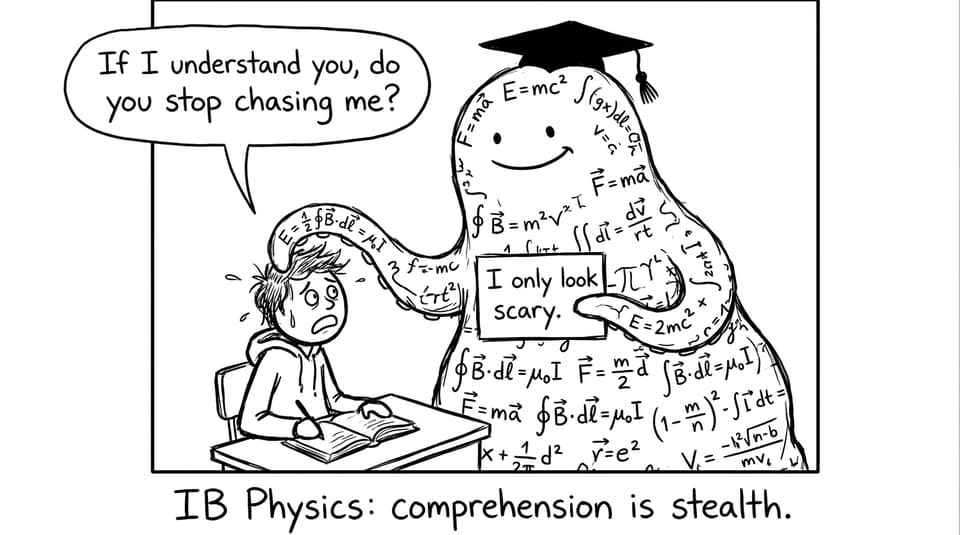 IB Physics equation monster comic