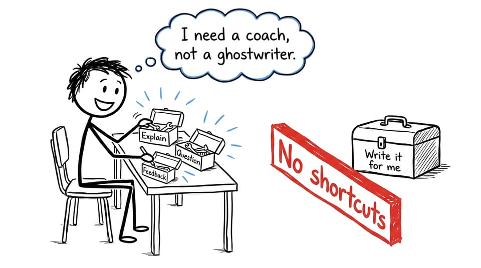 A student chooses AI coaching tools instead of a shortcut
