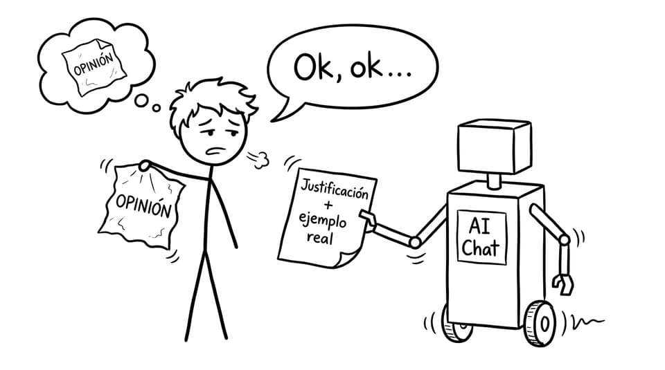 Robot AI Chat vs servilleta de opinión